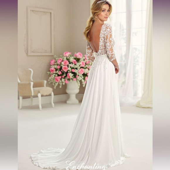 Size 4 ALTERED Wedding Dress Enchanting by Mon Cheri - Picture 2 of 7